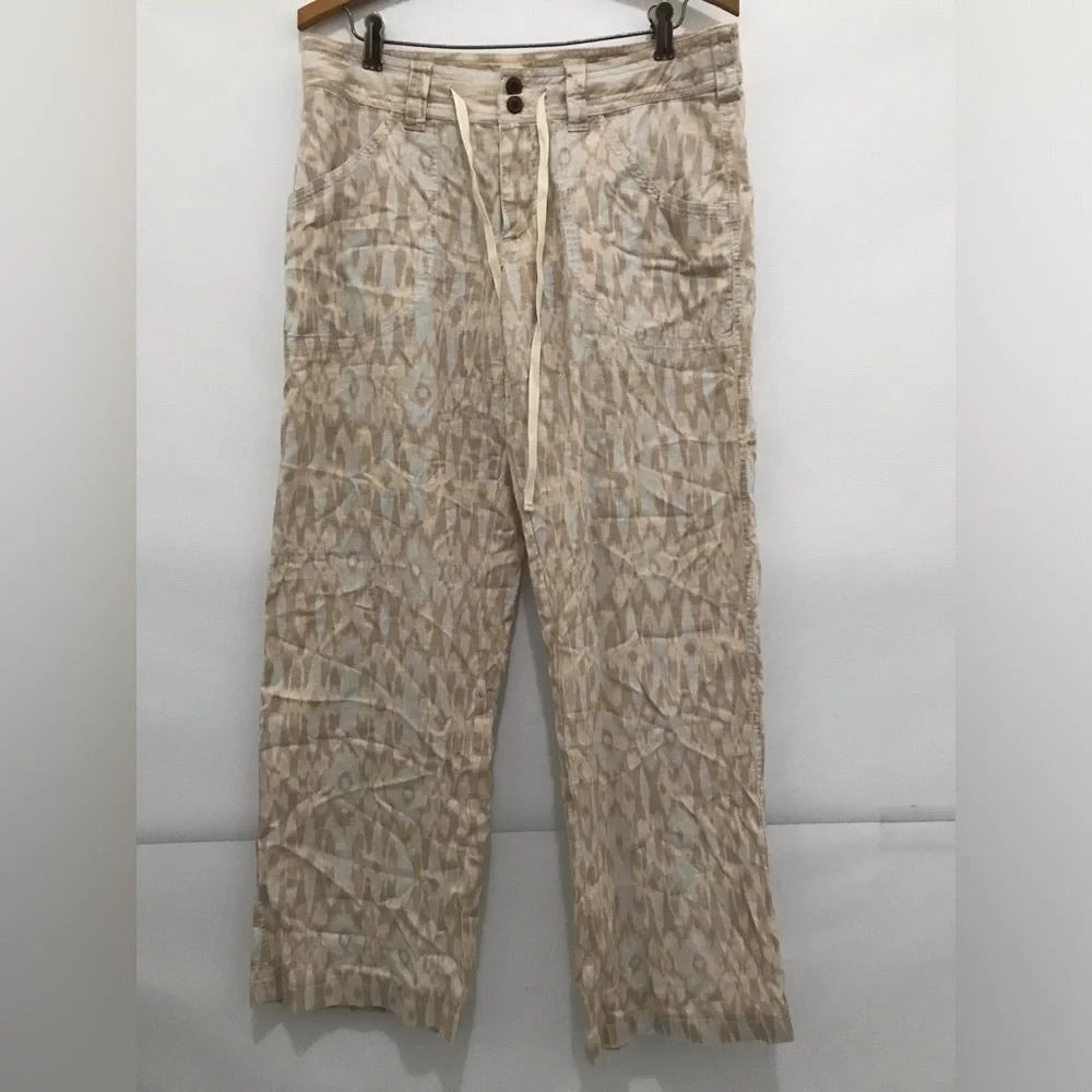 Patagonia Beige Patterned Drawstring Pants Size 8